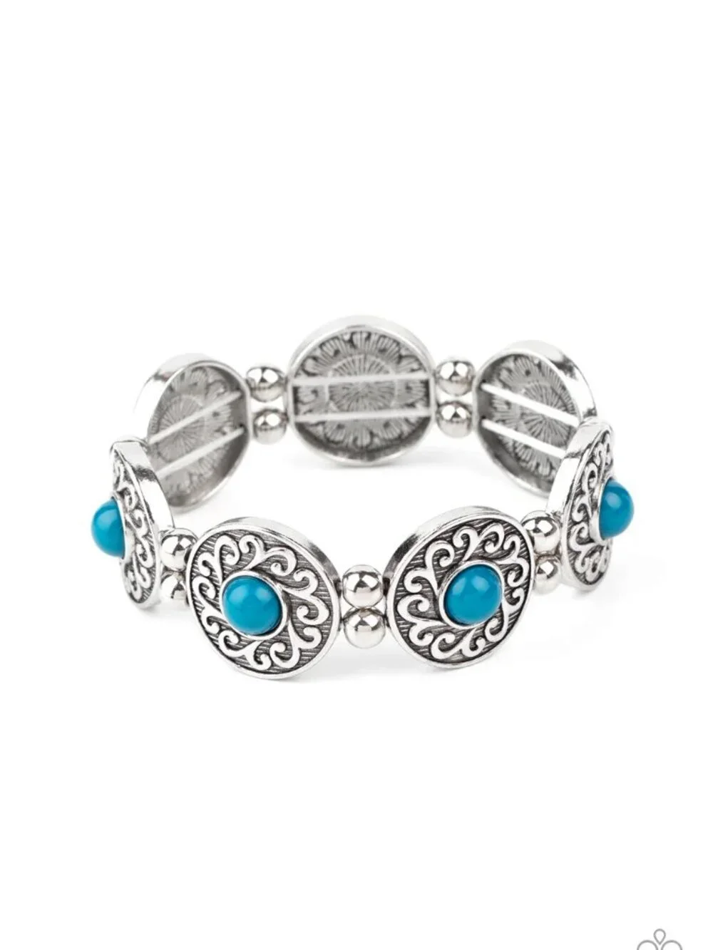 Paparazzi Jewelry Accessories - Flirty Finery - Blue Bracelet - Vintage